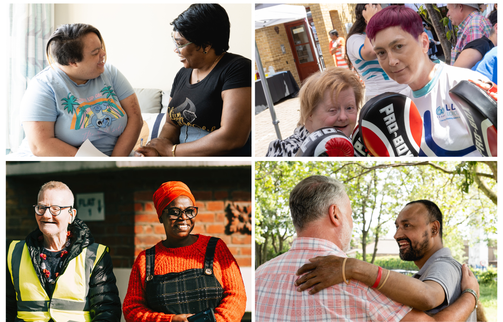 A collage of people in pairs