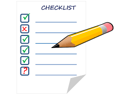checklist with a pencil